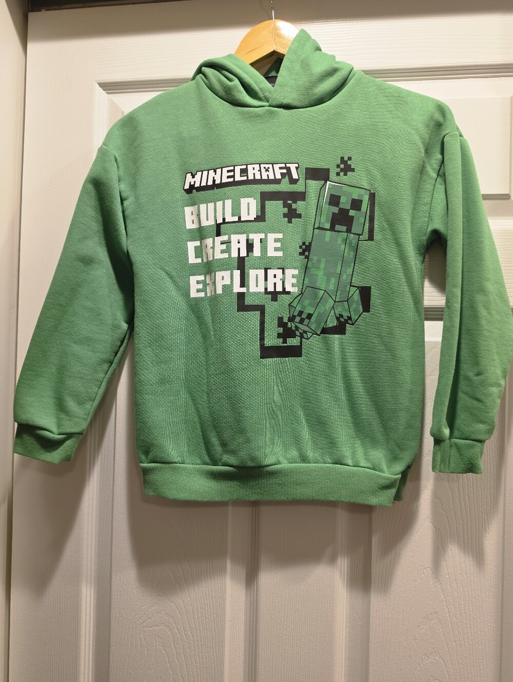 Minecraft Kids Green Hoodie - Build Create Explore